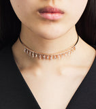 Suzanne Kalan rose gold and diamond choker, imported from the UK