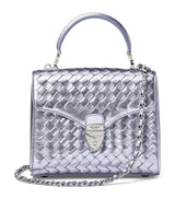 Harrods Aspinal of London Midi Metallic Leather Mayfair Bag- Buy online at McGrocer
