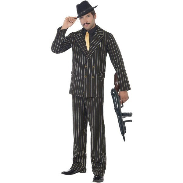 Smiffys gold pinstripe gangster costume (British brand)