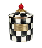 MacKenzie-Childs small enamel canister Courtly Check, UK version
