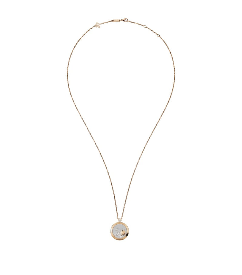 Chopard rose gold diamond Happy Diamonds pendant, imported from the UK