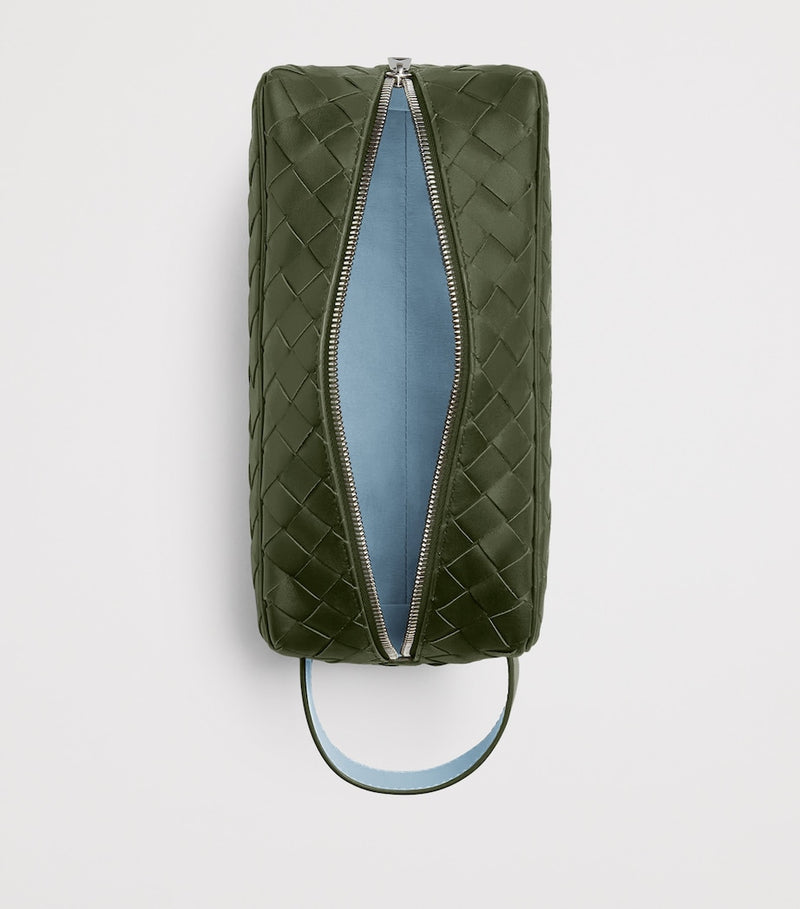 Bottega Veneta leather Intrecciato wash bag 13x26x10cm (British brand)