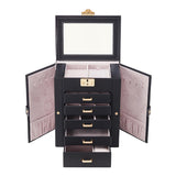 Livingandhome black jewellery box with mirror, imported from the UK