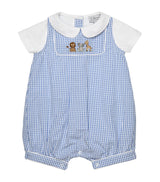 Harrods Cotton Baby Playsuit with Lion Embroidery, Size 0-9 Months- Buy online at McGrocer