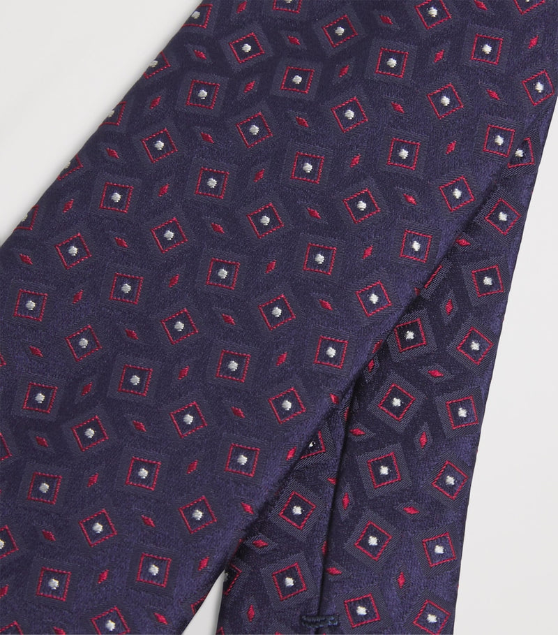 Giorgio Armani silk geometric jacquard tie - British product