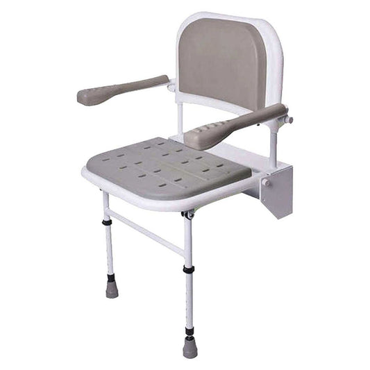 NRS Healthcare Folding Shower Seat with Legs, Padded Seat, Padded Backrest and Padded Armrests GOODS Boots   