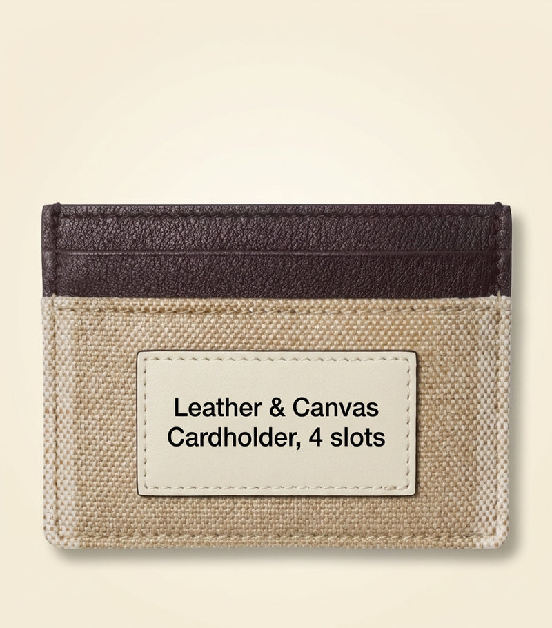 Burberry Check card holder with leather and cotton blend (British brand)