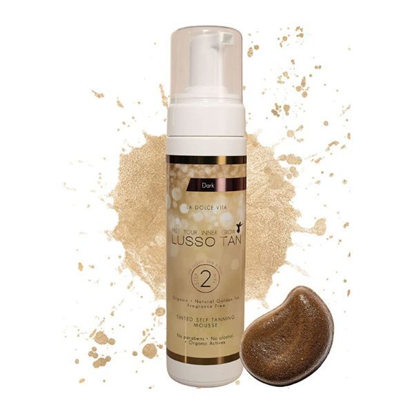 Lusso Tan tinted self tanning mousse dark 200ml, UK version