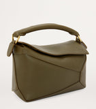 LOEWE Mini Puzzle Edge calfskin leather top-handle bag, imported from the UK