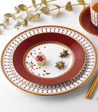 Wedgwood Renaissance Red geometric pattern plate 20cm (British brand)