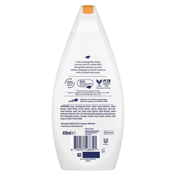 Dove body wash Fruity Nourish 450ml - British product