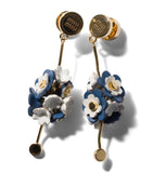 Miu Miu drop earrings with leather and enamel flowers - British product