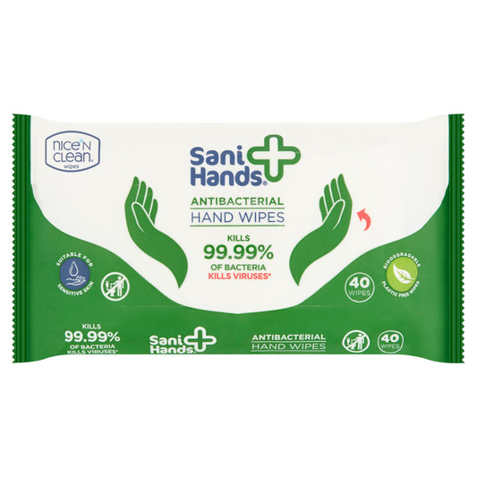 Sani Hands Anti-bacterial Hand Wipes x40 Sanitiser Sainsburys   