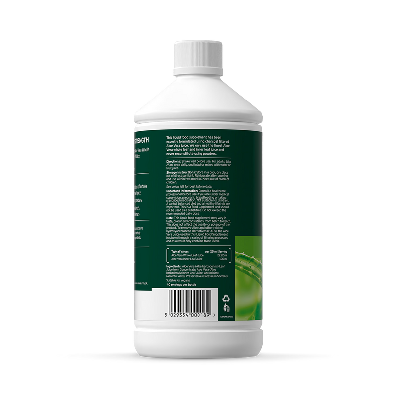Aloe Pura Maximum Strength Aloe Vera Juice 1000ml - British product