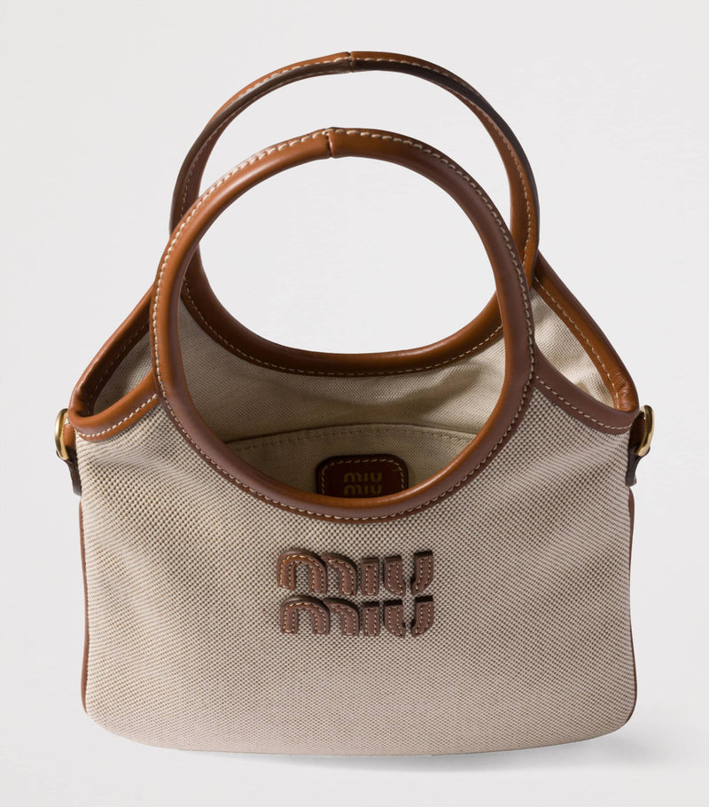 Miu Miu Canvas-Leather Ivy tote bag - British product