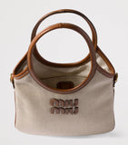 Miu Miu Canvas-Leather Ivy tote bag - British product