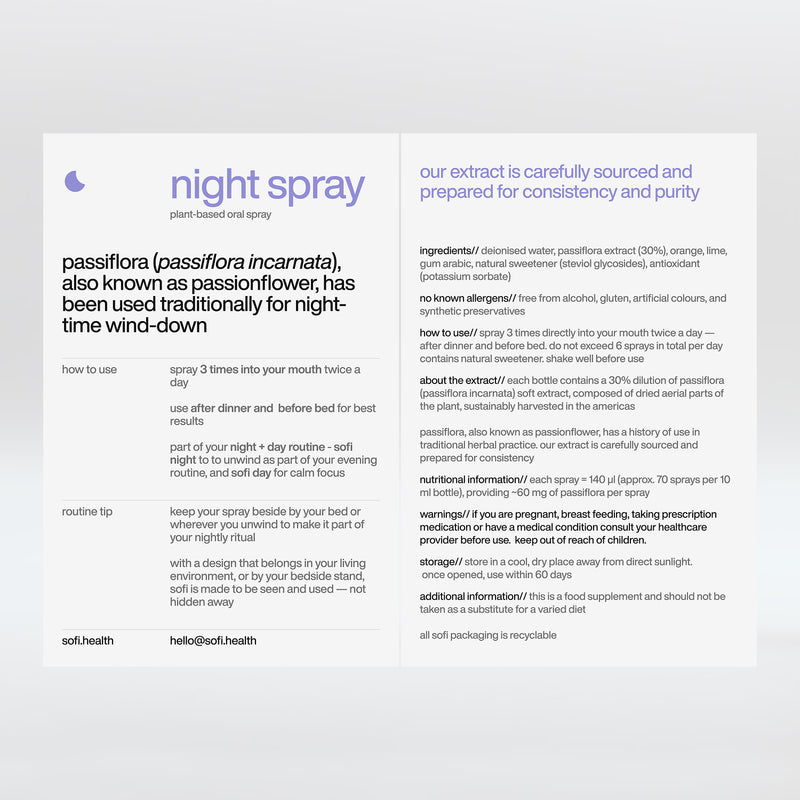 sofi night+day oral spray duo 20ml - British product