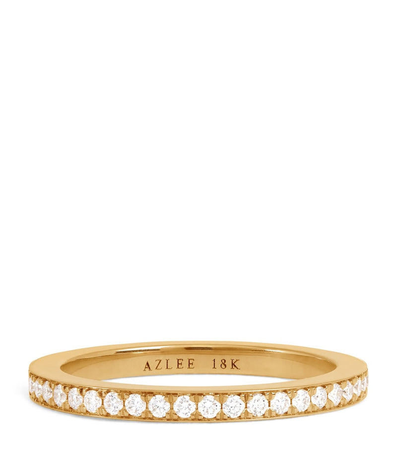 Azlee yellow gold diamond eternity ring, imported from the UK