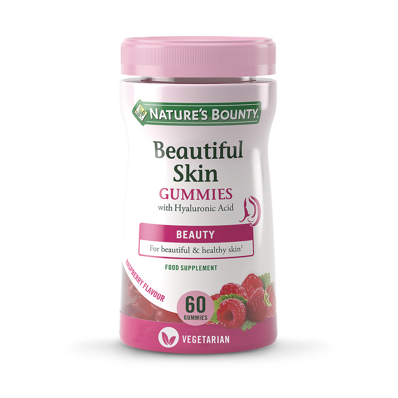 Raspberry Flavour Vegan Gummies for Skin, Hair & Nails 60 Pack
