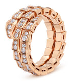 Bvlgari Serpenti Viper rose gold diamond ring (British brand)