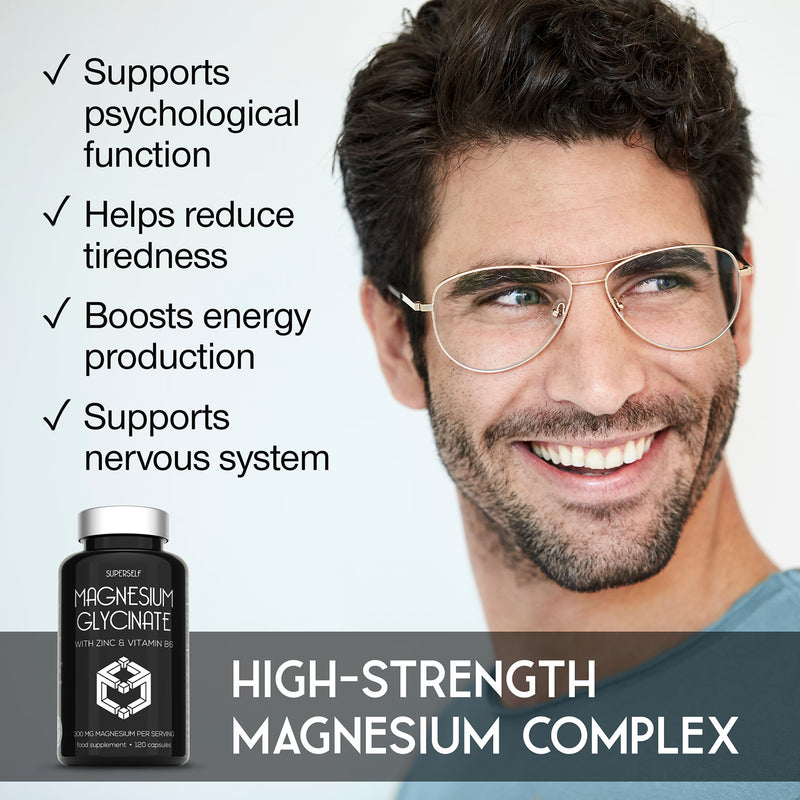 SuperSelf Magnesium Glycinate supplement 120 capsules - British product