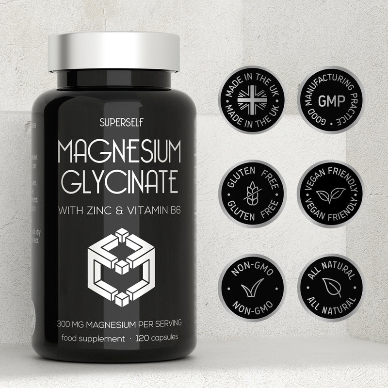 SuperSelf Magnesium Glycinate supplement 120 capsules - British product