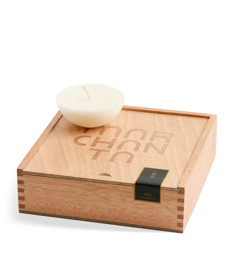 Marchanta dark travertine candle holder 36cm - British product
