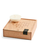 Marchanta dark travertine candle holder 36cm - British product