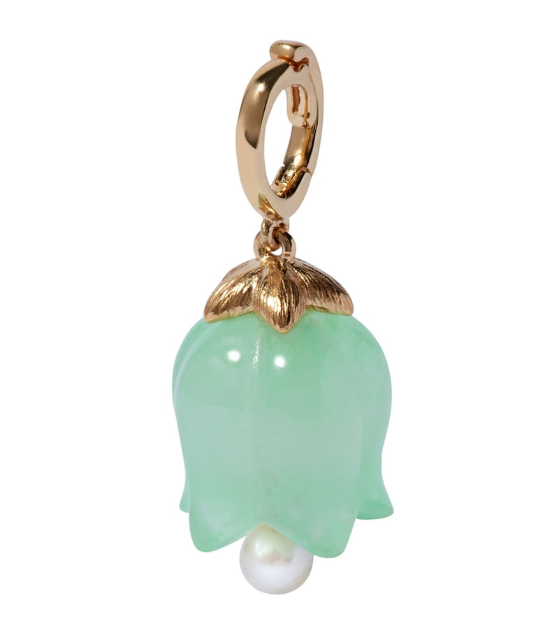 Annoushka yellow gold and jade tulip charm, imported from the UK
