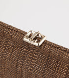 Jimmy Choo Skylar woven rafia clutch bag, imported from the UK