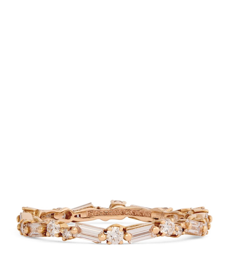 Suzanne Kalan rose gold eternity ring with diamonds, imported from the UK