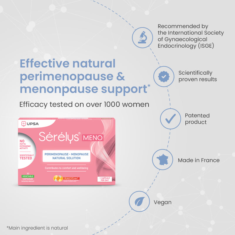 Sérélys MENO perimenopause and menopause supplement 60 capsules, UK version
