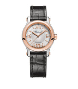 Harrods Chopard Happy Sport Rose Gold, Stainless Steel and Diamond Automatic Watch 30mm- Buy online at McGrocer