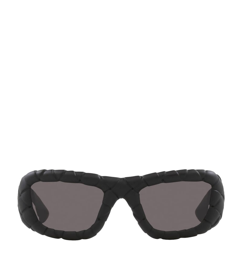 Bottega Veneta Intrecciato rectangular sunglasses, UK version