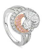 Boodles diamond Motherhood ring, platinum and rose gold (British brand)