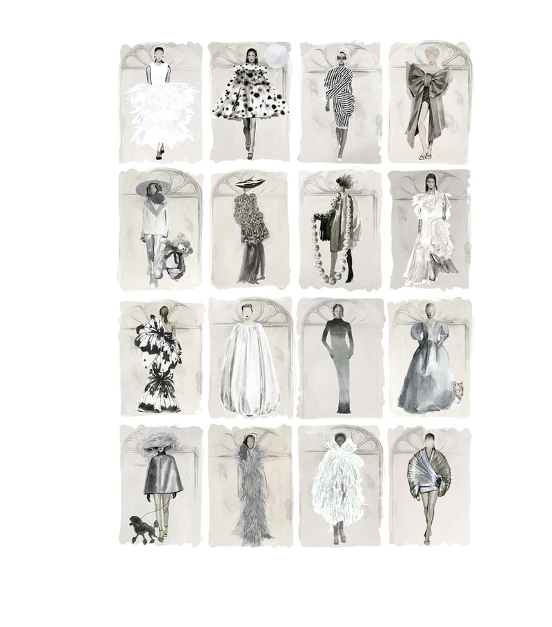 Cole & Son x Harrods Couture Carousel wallpaper Monochrome Pearl - British product