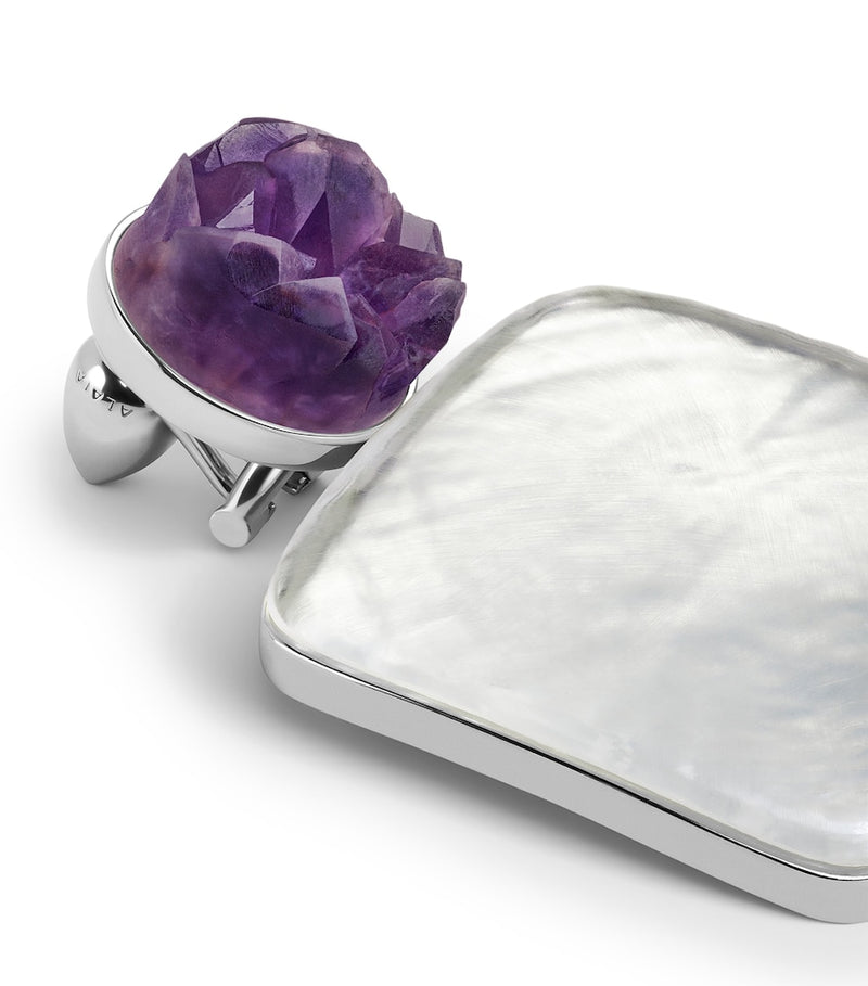 Alaïa amethyst pendant earrings 7.1cm, UK version