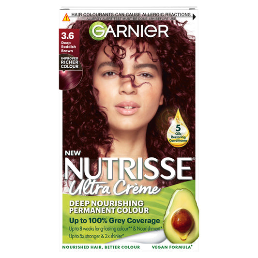 Garnier Nutrisse Permanent Hair Dye Deep Reddish Brown 3.6 Beauty at home Sainsburys   