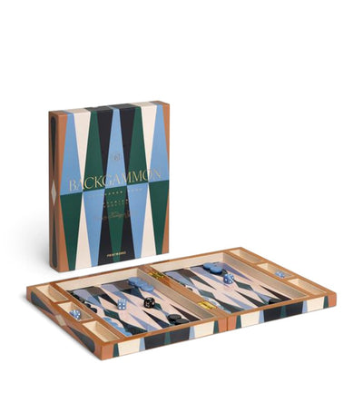 Harrods Lacquered Wooden Backgammon Set with Acrylic Playing Pieces, 24x31x5cm- Buy online at McGrocer
