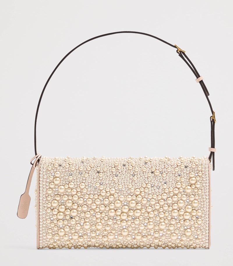 Valentino Garavani beaded vain soft shoulder bag, imported from the UK