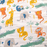 Ziggle Cotton Muslin Swaddle Wrap Savanna Animals 120x120cm (British brand)