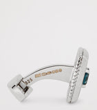 Tateossian sterling silver and topaz textured square cufflinks (British brand)