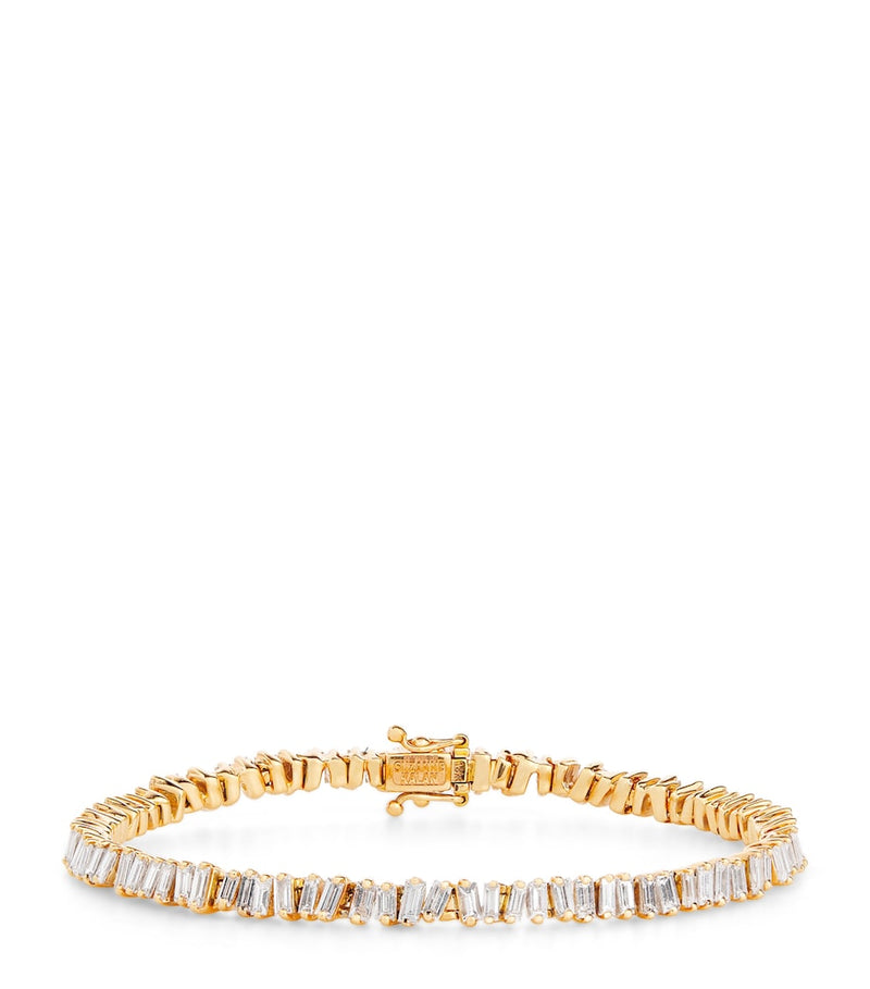 Suzanne Kalan rose gold diamond tennis bracelet - British product