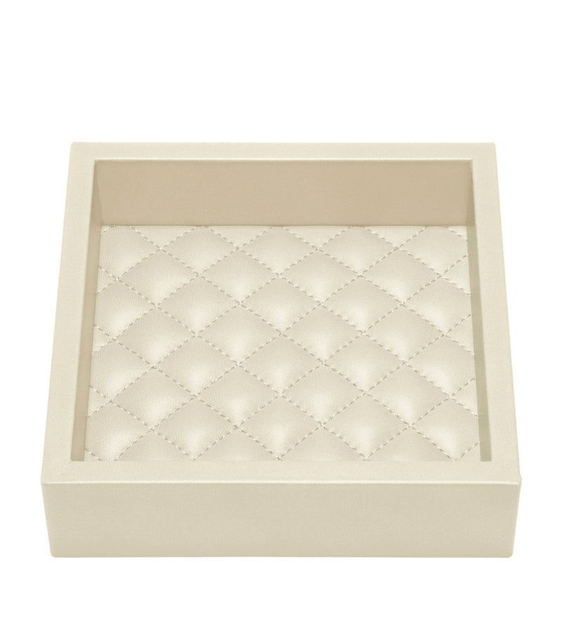 Riviere small leather quilted bathroom tray 15cm, imported from the UK