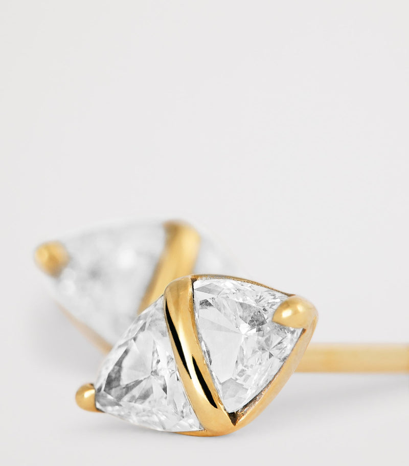 Emily P. Wheeler yellow gold diamond Tilly stud earrings, UK version