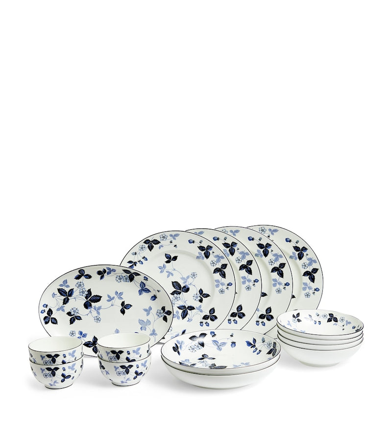 Wedgwood Wild Strawberry Inky Blue dinner set 15-piece - British product