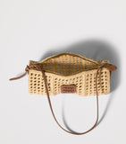 Miu Miu crochet mesh pouch with lambskin accents - British product