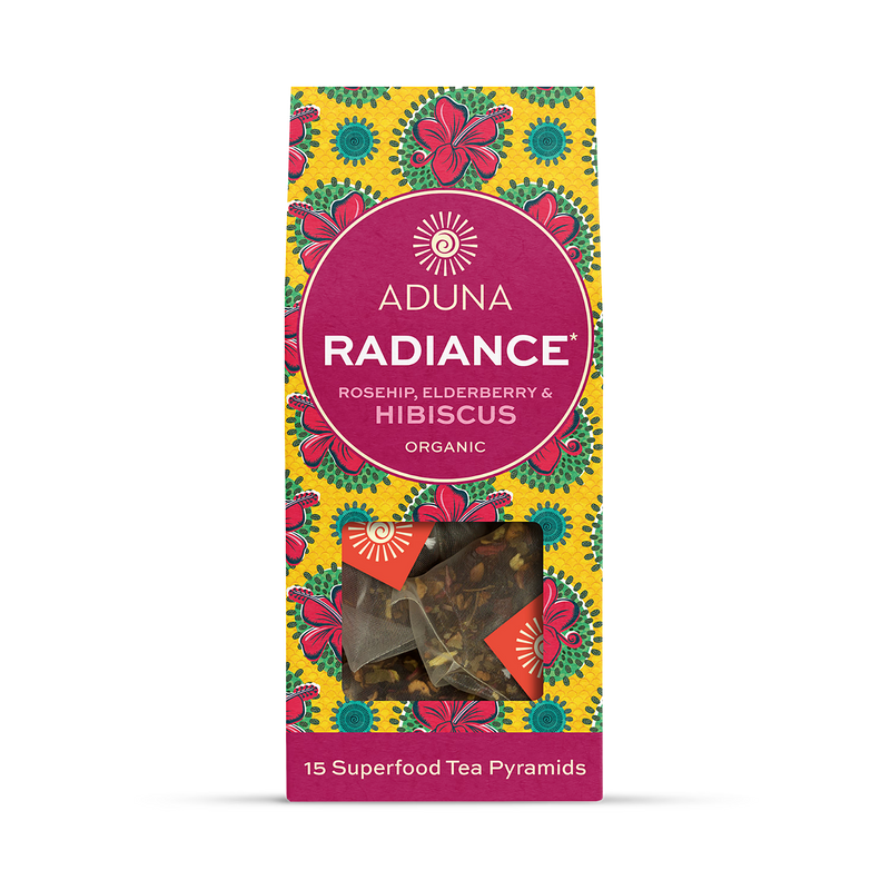Aduna Radiance Superfood Hibiscus tea 15 tea bags, UK version
