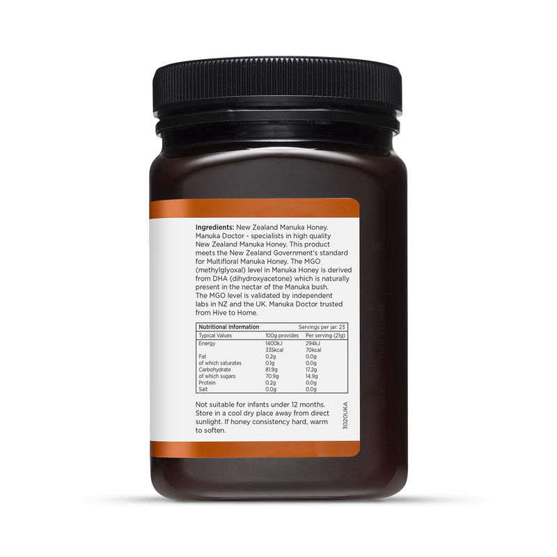 Manuka Doctor Manuka Honey MGO 40 500g, imported from the UK