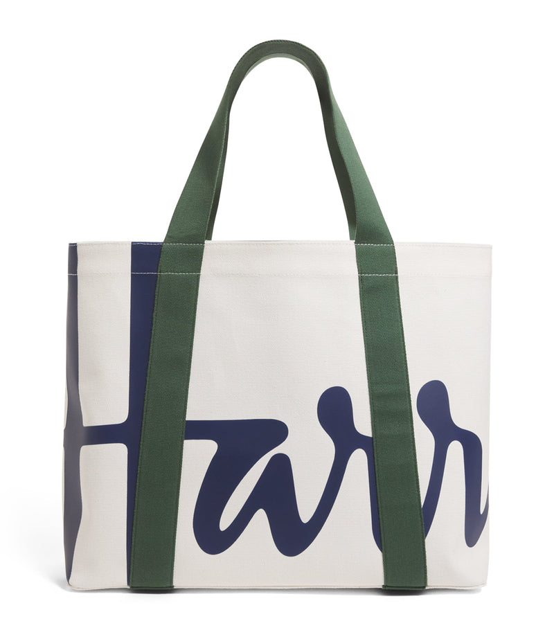 Harrods medium cotton logo tote bag, UK version